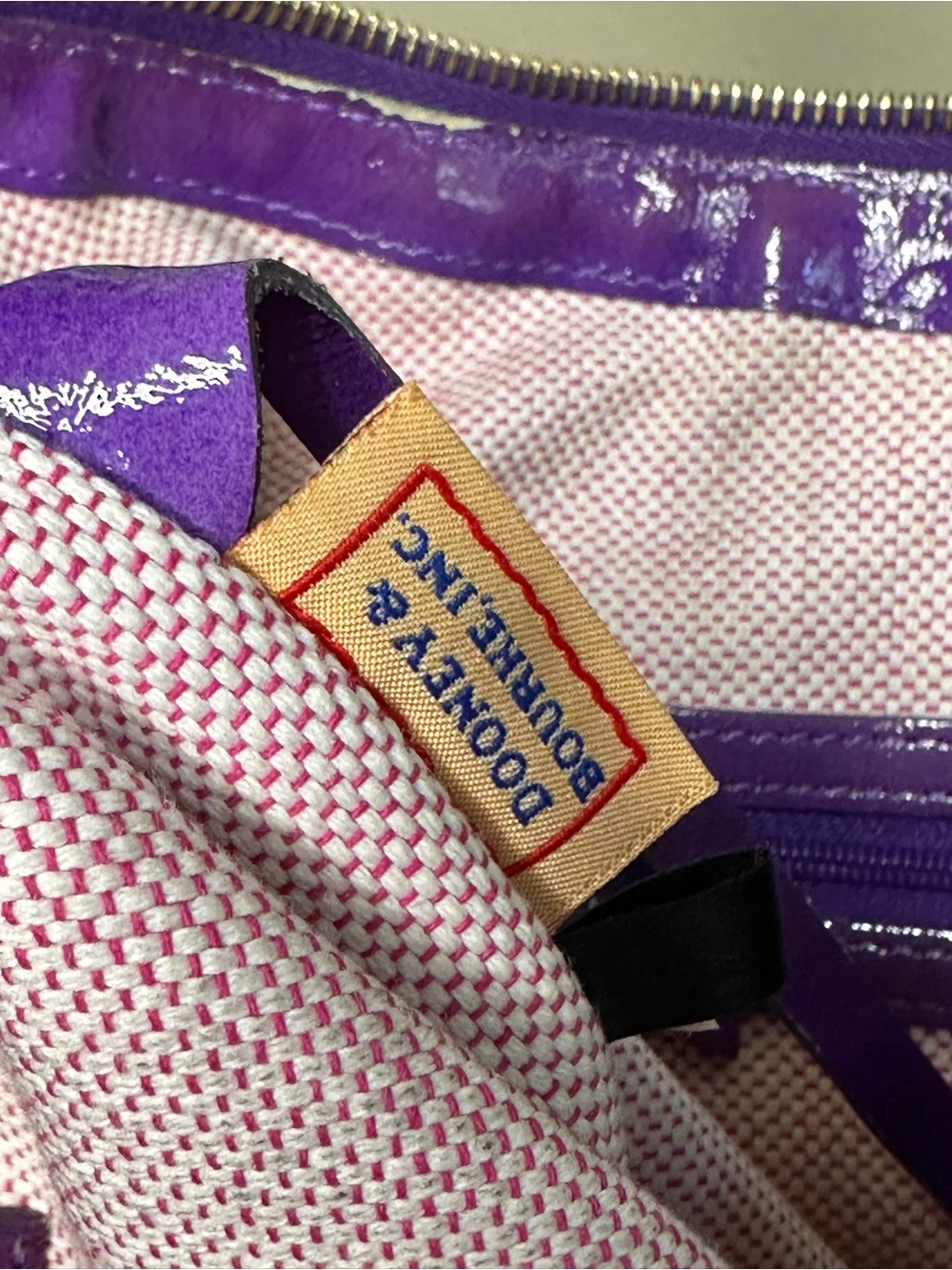 Dooney & Bourke Luisa Purple Patent Leather Shoulder Hobo Bag - Picture 8 of 15